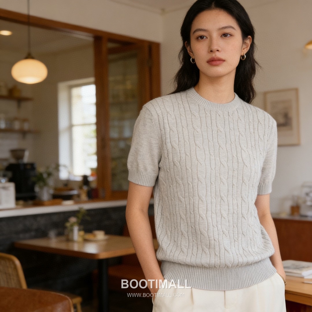 Loro Piana Long Staple Cotton Knit Short Sleeve T-Shirt 로로피아나 롱스테이플 코튼 니트 반팔 티셔츠 2