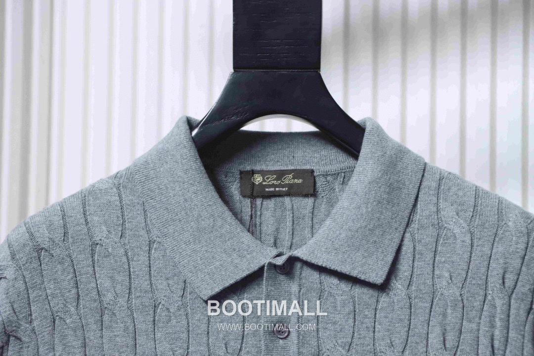Loro Piana Cable Knit Long Staple Cotton Short Sleeve Polo Shirt 로로피아나 케이블 니트 롱스테이플 코튼 반팔 폴로 셔츠 6