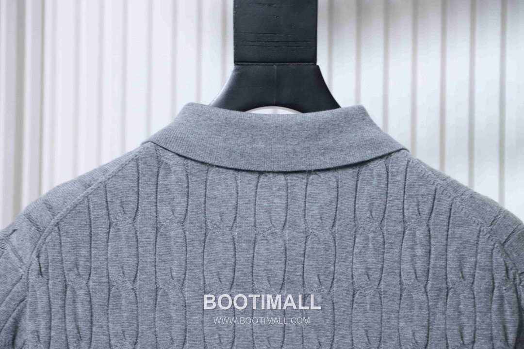 Loro Piana Cable Knit Long Staple Cotton Short Sleeve Polo Shirt 로로피아나 케이블 니트 롱스테이플 코튼 반팔 폴로 셔츠 7