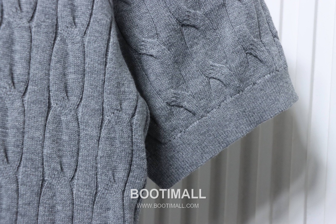 Loro Piana Cable Knit Long Staple Cotton Short Sleeve Polo Shirt 로로피아나 케이블 니트 롱스테이플 코튼 반팔 폴로 셔츠 9