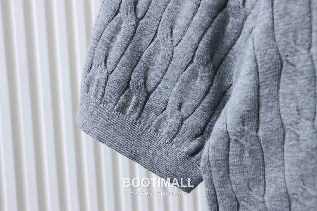 Loro Piana Cable Knit Long Staple Cotton Short Sleeve Polo Shirt 로로피아나 케이블 니트 롱스테이플 코튼 반팔 폴로 셔츠 10