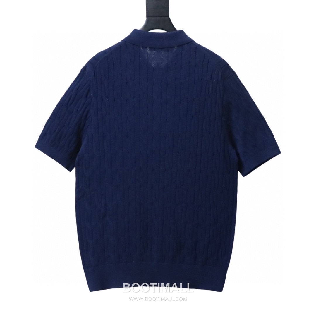 Loro Piana Cable Knit Long Staple Cotton Short Sleeve Polo Shirt 로로피아나 케이블 니트 롱스테이플 코튼 반팔 폴로 셔츠 8