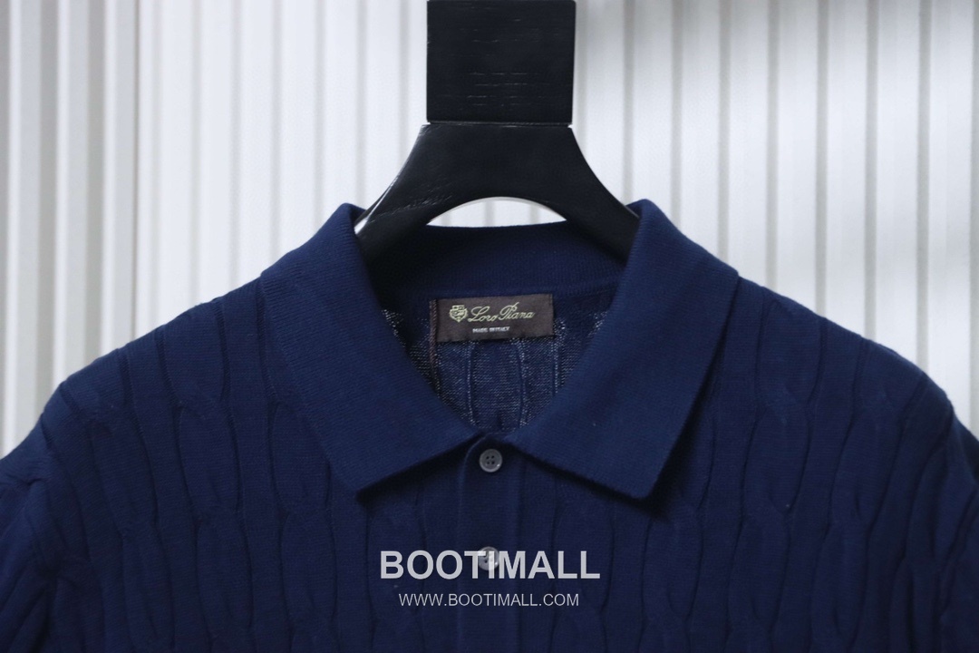 Loro Piana Cable Knit Long Staple Cotton Short Sleeve Polo Shirt 로로피아나 케이블 니트 롱스테이플 코튼 반팔 폴로 셔츠 11