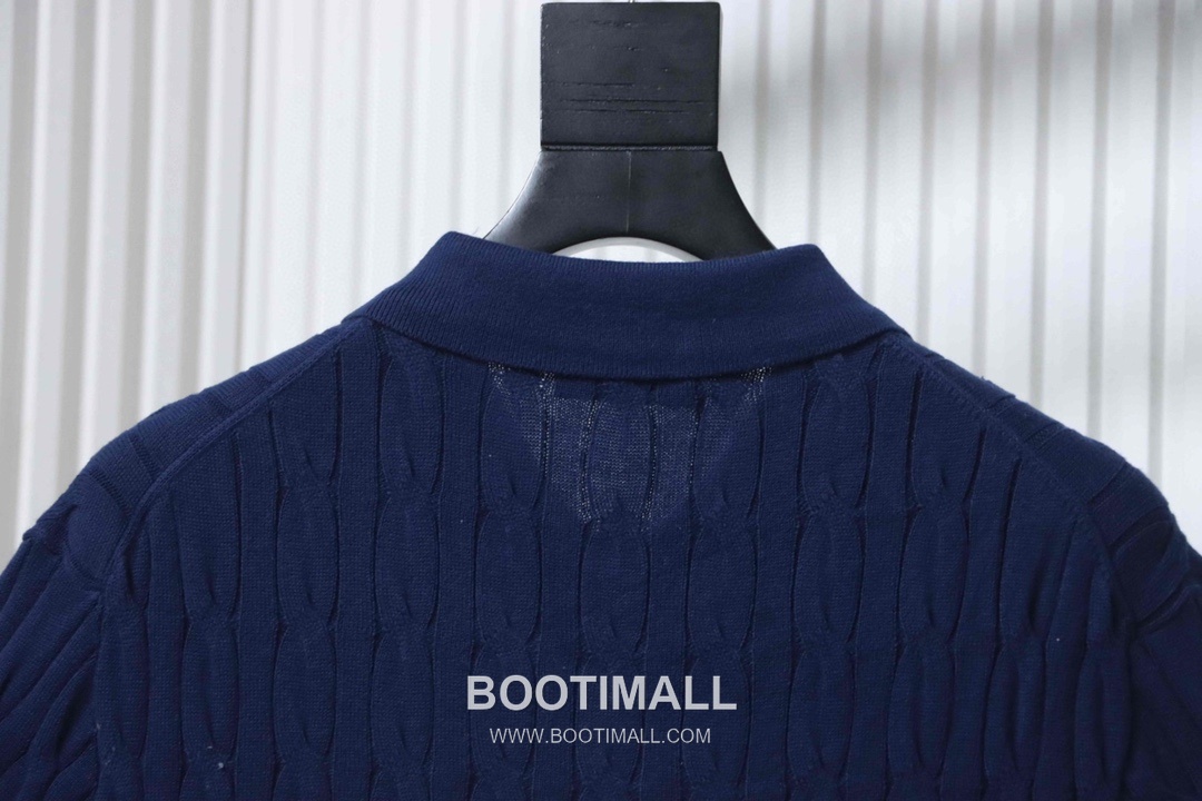 Loro Piana Cable Knit Long Staple Cotton Short Sleeve Polo Shirt 로로피아나 케이블 니트 롱스테이플 코튼 반팔 폴로 셔츠 12