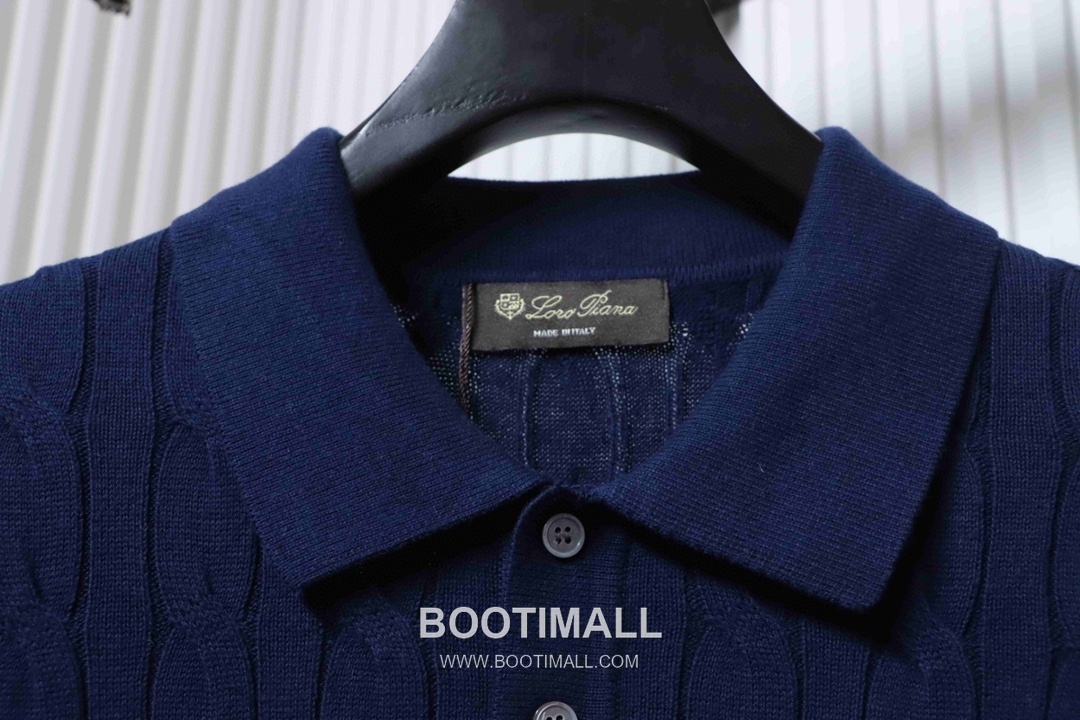 Loro Piana Cable Knit Long Staple Cotton Short Sleeve Polo Shirt 로로피아나 케이블 니트 롱스테이플 코튼 반팔 폴로 셔츠 13
