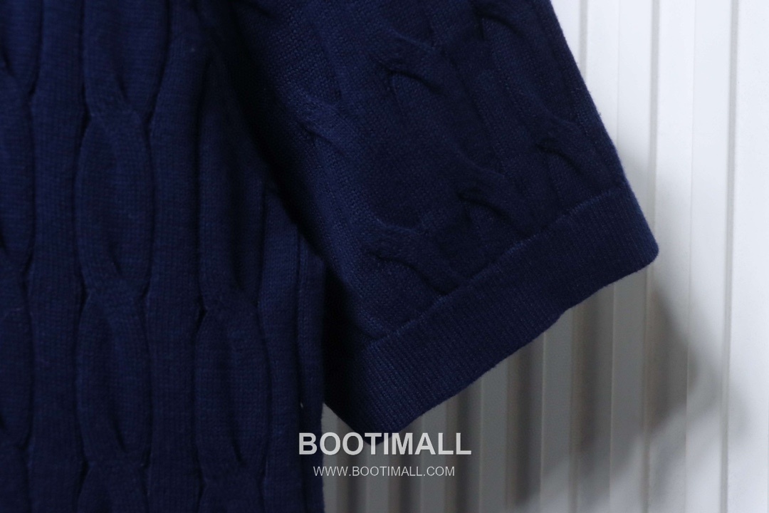 Loro Piana Cable Knit Long Staple Cotton Short Sleeve Polo Shirt 로로피아나 케이블 니트 롱스테이플 코튼 반팔 폴로 셔츠 14