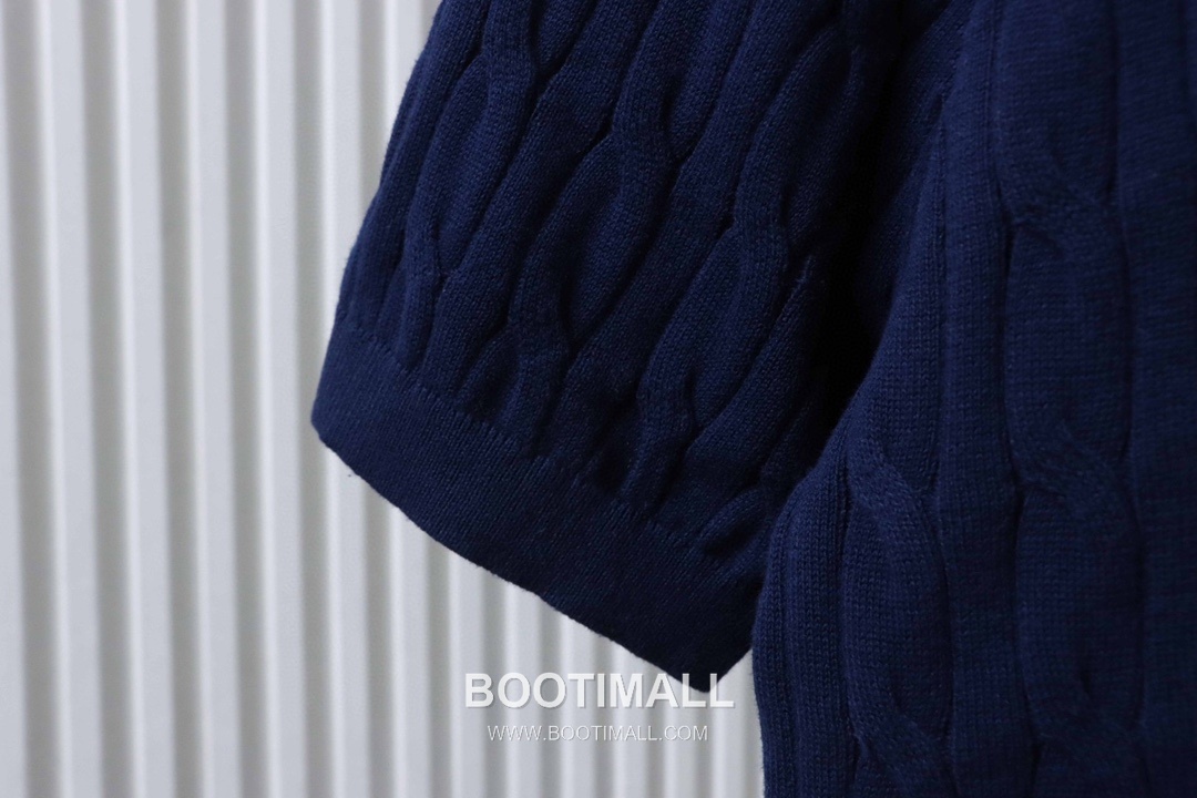 Loro Piana Cable Knit Long Staple Cotton Short Sleeve Polo Shirt 로로피아나 케이블 니트 롱스테이플 코튼 반팔 폴로 셔츠 15