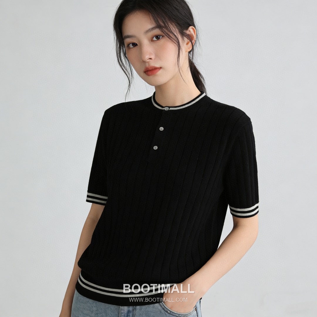 Brunello Cucinelli Cable Knit Linen Cotton Henley Short Sleeve T-Shirt 브루넬로 쿠치넬리 케이블 니트 린넨 코튼 헨리넥 반팔 티셔츠 1