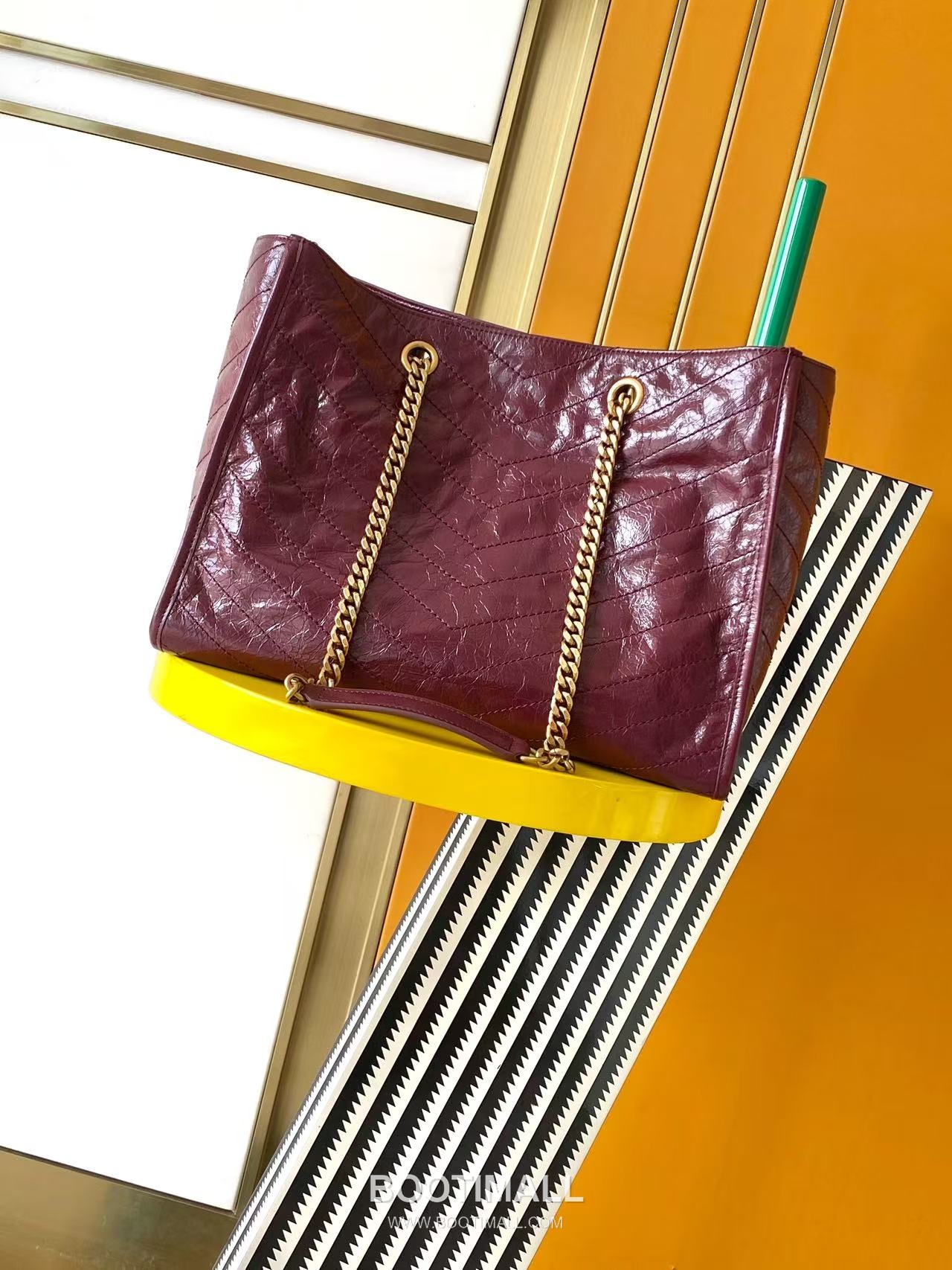 Saint Laurent Niki Large Shopping Bag Crinkled Oiled Leather 871151 생로랑 니키 라지 쇼핑백 크링클 오일드 레더 33cm 3