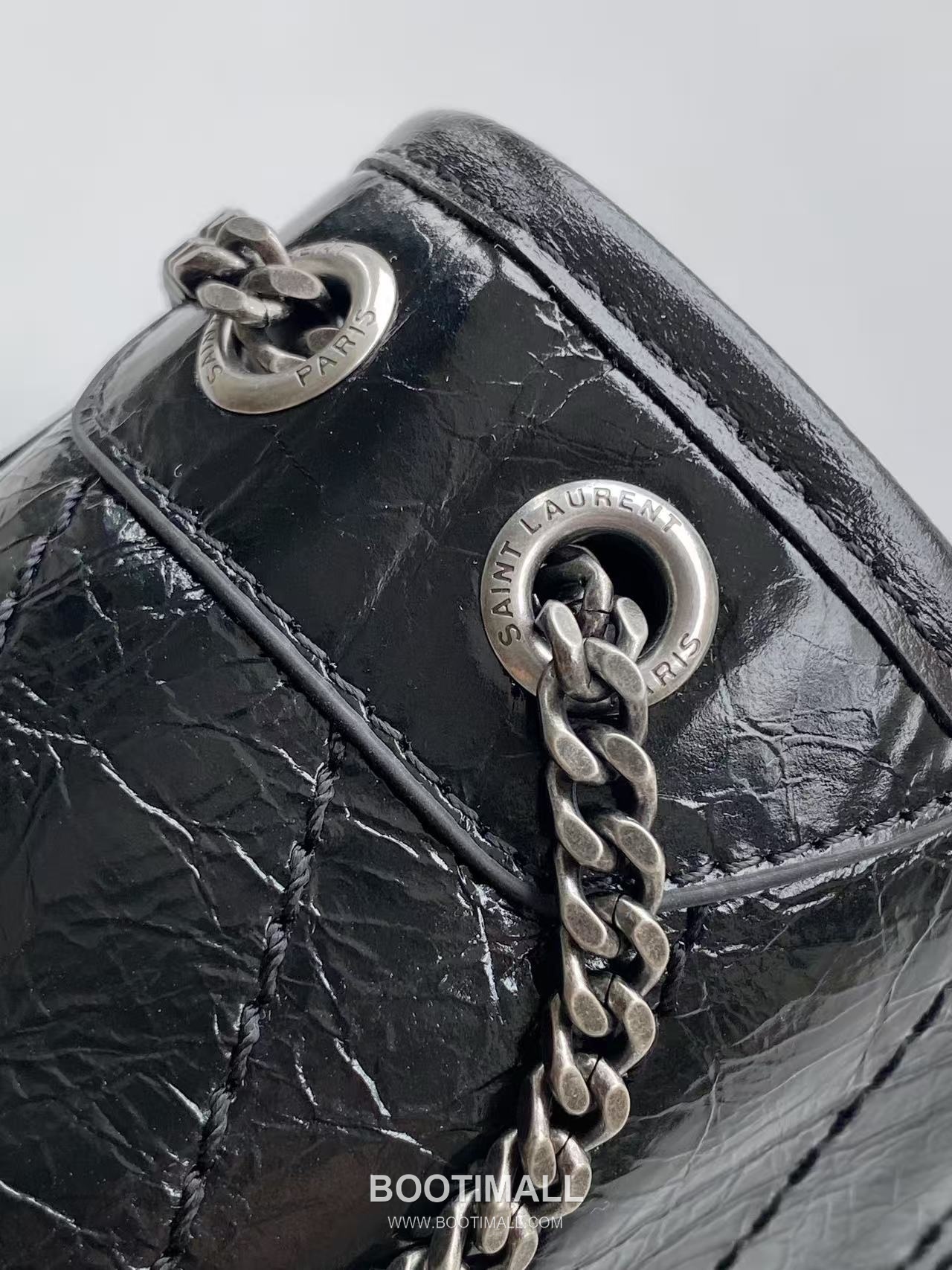 Saint Laurent Niki Small Chain Bag Crinkled Oiled Leather 846087 생로랑 니키 스몰 체인백 크링클 오일드 레더 18cm 7