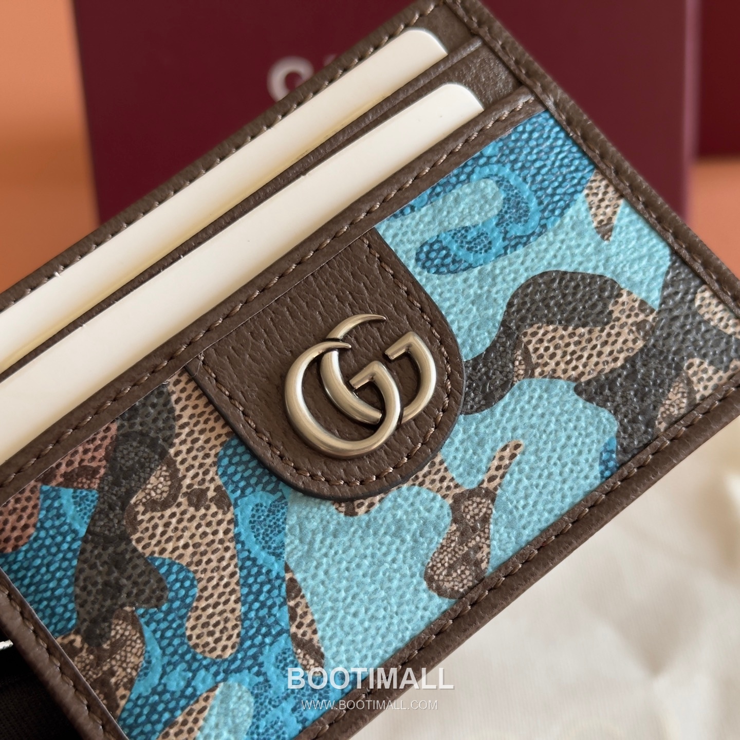 Gucci GG Marble Camouflage Card Holder Coated Canvas Leather Trim 834795 구찌 GG 마블 카모플라주 카드지갑 코팅 캔버스 가죽 트리밍 11cm 5