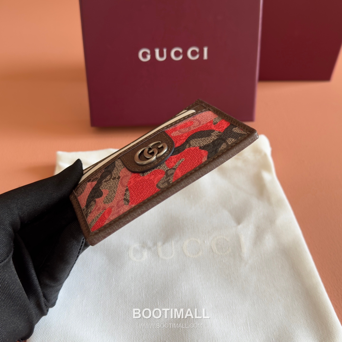 Gucci GG Marble Camouflage Card Holder Coated Canvas Leather Trim 834795 구찌 GG 마블 카모플라주 카드지갑 코팅 캔버스 가죽 트리밍 11cm 3
