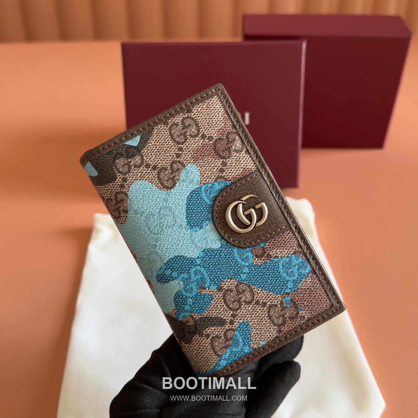 Gucci GG Marble Camouflage Long Card Holder Coated Canvas Leather Trim 834691 구찌 GG 마블 카모플라주 장지갑 카드홀더 코팅 캔버스 가죽 트리밍 12cm 1