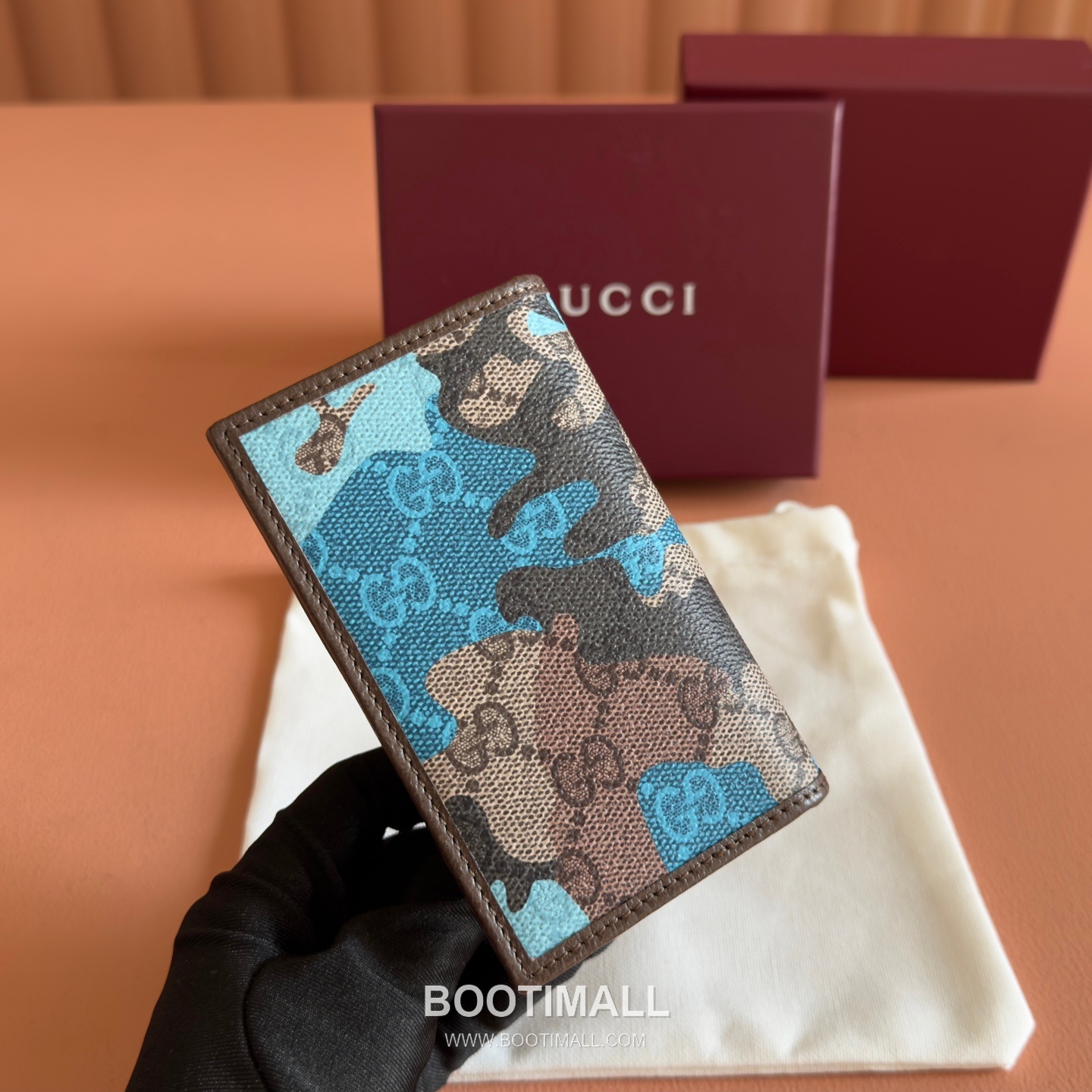Gucci GG Marble Camouflage Long Card Holder Coated Canvas Leather Trim 834691 구찌 GG 마블 카모플라주 장지갑 카드홀더 코팅 캔버스 가죽 트리밍 12cm 2