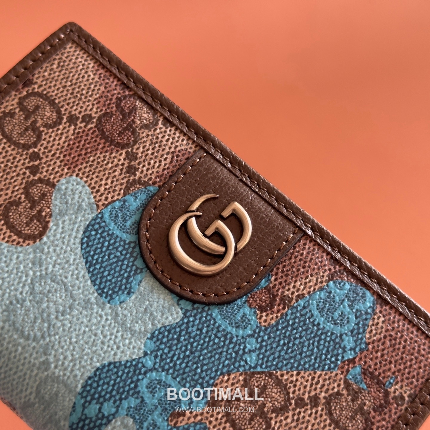 Gucci GG Marble Camouflage Long Card Holder Coated Canvas Leather Trim 834691 구찌 GG 마블 카모플라주 장지갑 카드홀더 코팅 캔버스 가죽 트리밍 12cm 4