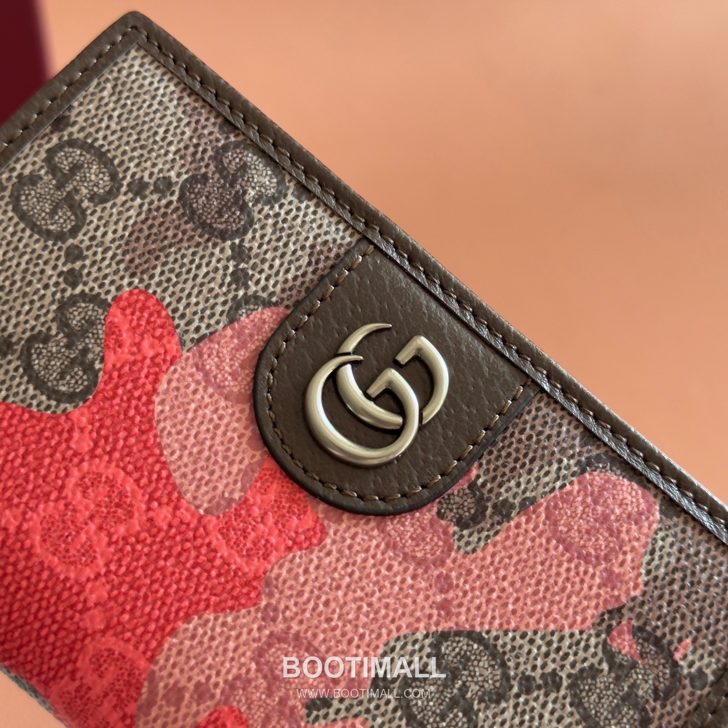 Gucci GG Marble Camouflage Long Card Holder Coated Canvas Leather Trim 834691 구찌 GG 마블 카모플라주 장지갑 카드홀더 코팅 캔버스 가죽 트리밍 12cm 4