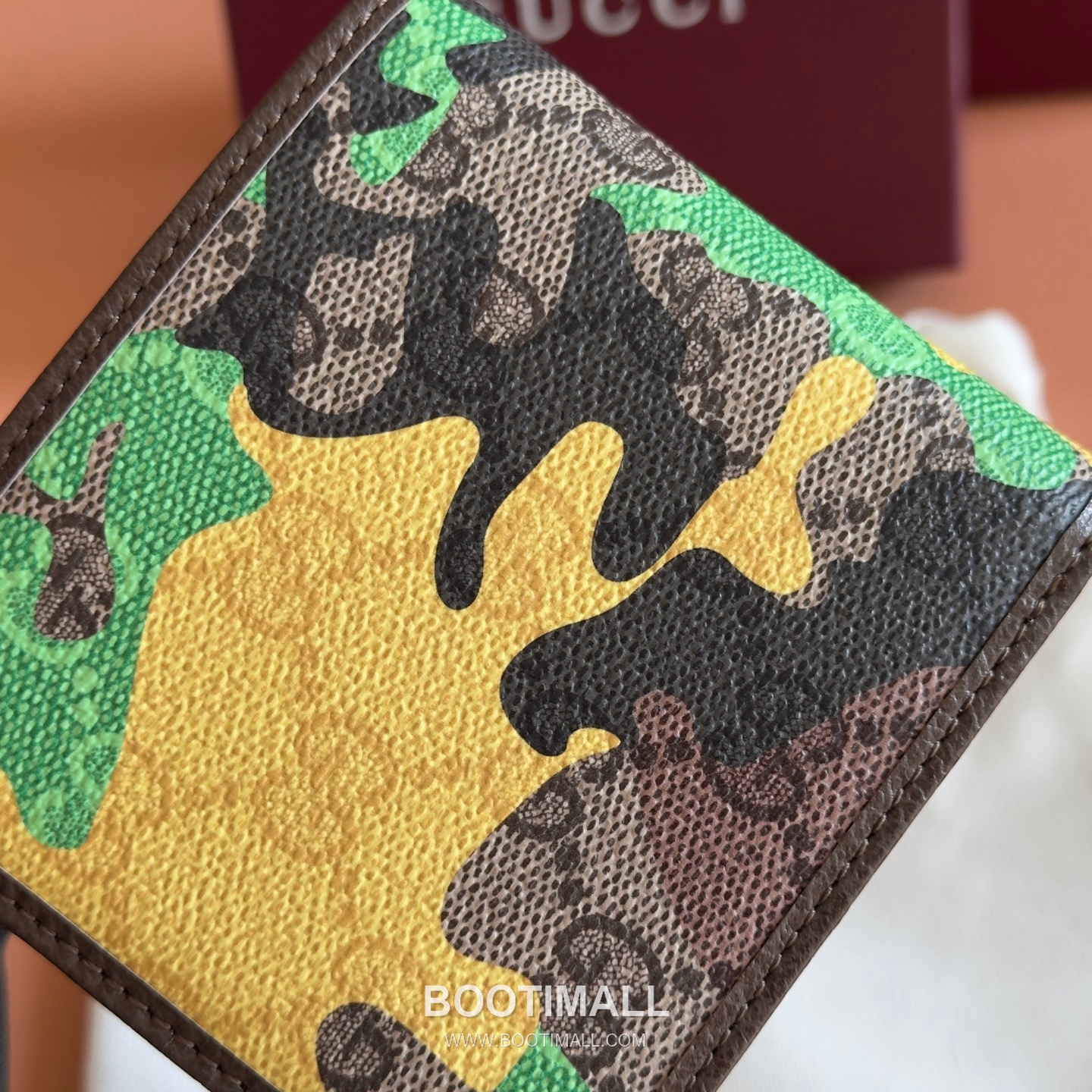 Gucci GG Marble Camouflage Bi-Fold Wallet Coated Canvas Leather Trim 834271 구찌 GG 마블 카모플라주 반지갑 코팅 캔버스 가죽 트리밍 11cm 5