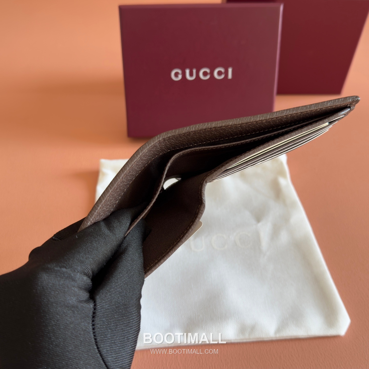 Gucci GG Marble Camouflage Bi-Fold Wallet Coated Canvas Leather Trim 834271 구찌 GG 마블 카모플라주 반지갑 코팅 캔버스 가죽 트리밍 11cm 9