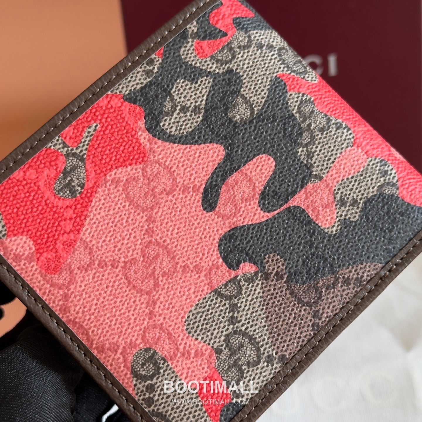 Gucci GG Marble Camouflage Bi-Fold Wallet Coated Canvas Leather Trim 834271 구찌 GG 마블 카모플라주 반지갑 코팅 캔버스 가죽 트리밍 11cm 5