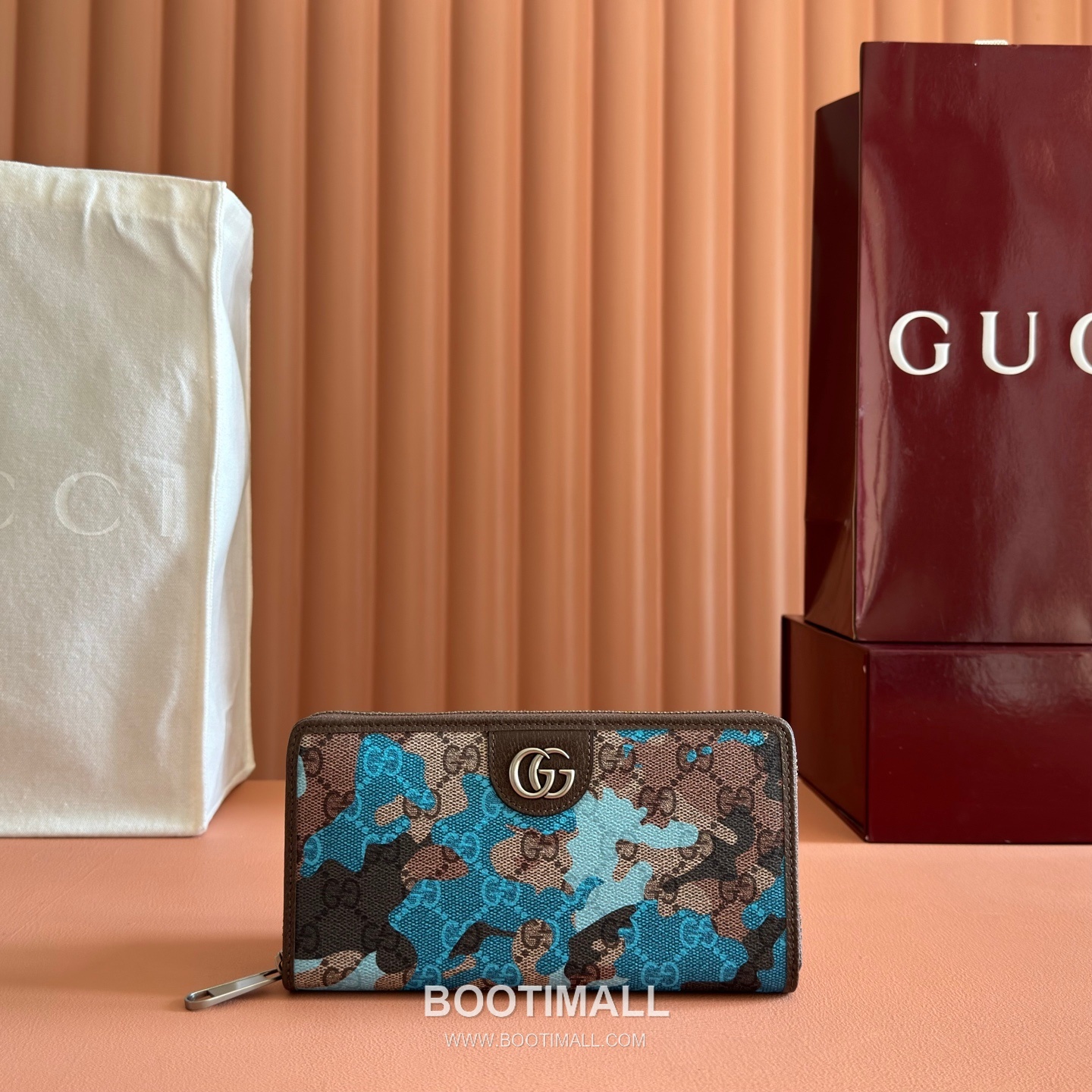 Gucci GG Marble Camouflage Zip Around Wallet Coated Canvas Leather Trim 834694 구찌 GG 마블 카모플라주 지퍼 장지갑 코팅 캔버스 가죽 트리밍 19cm 1