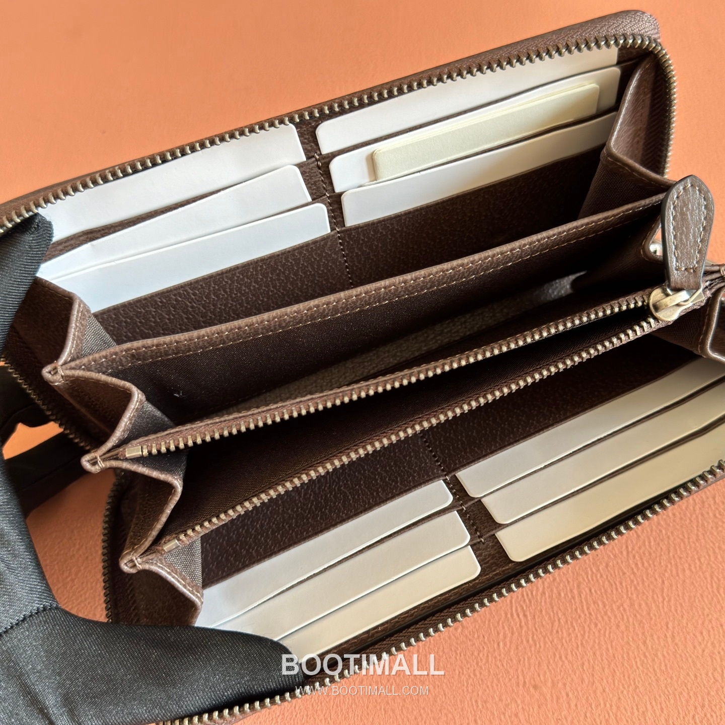 Gucci GG Marble Camouflage Zip Around Wallet Coated Canvas Leather Trim 834694 구찌 GG 마블 카모플라주 지퍼 장지갑 코팅 캔버스 가죽 트리밍 19cm 9