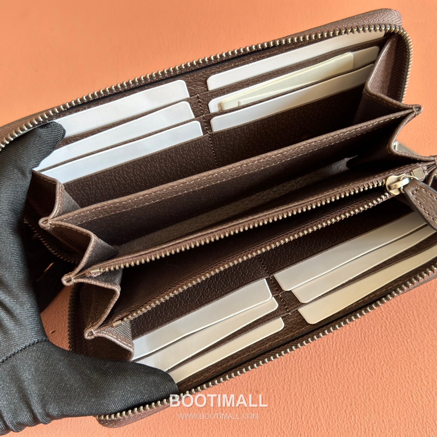 Gucci GG Marble Camouflage Zip Around Wallet Coated Canvas Leather Trim 834694 구찌 GG 마블 카모플라주 지퍼 장지갑 코팅 캔버스 가죽 트리밍 19cm 9