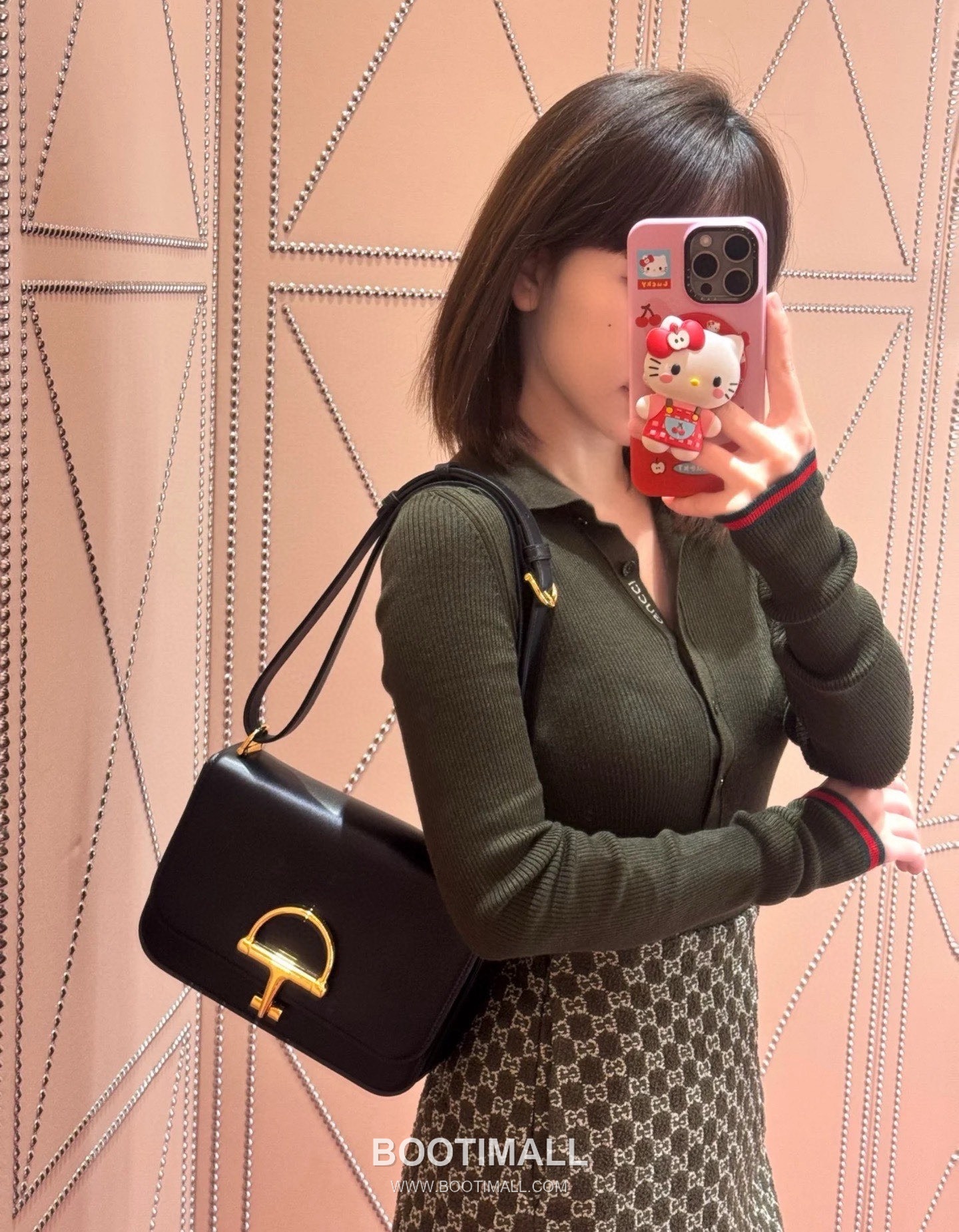 Gucci Siena Small Horsebit 846705 Smooth Leather Black Shoulder Bag 구찌 시에나 스몰 홀스빗 846705 스무스 레더 블랙 숄더백 22.5cm 3