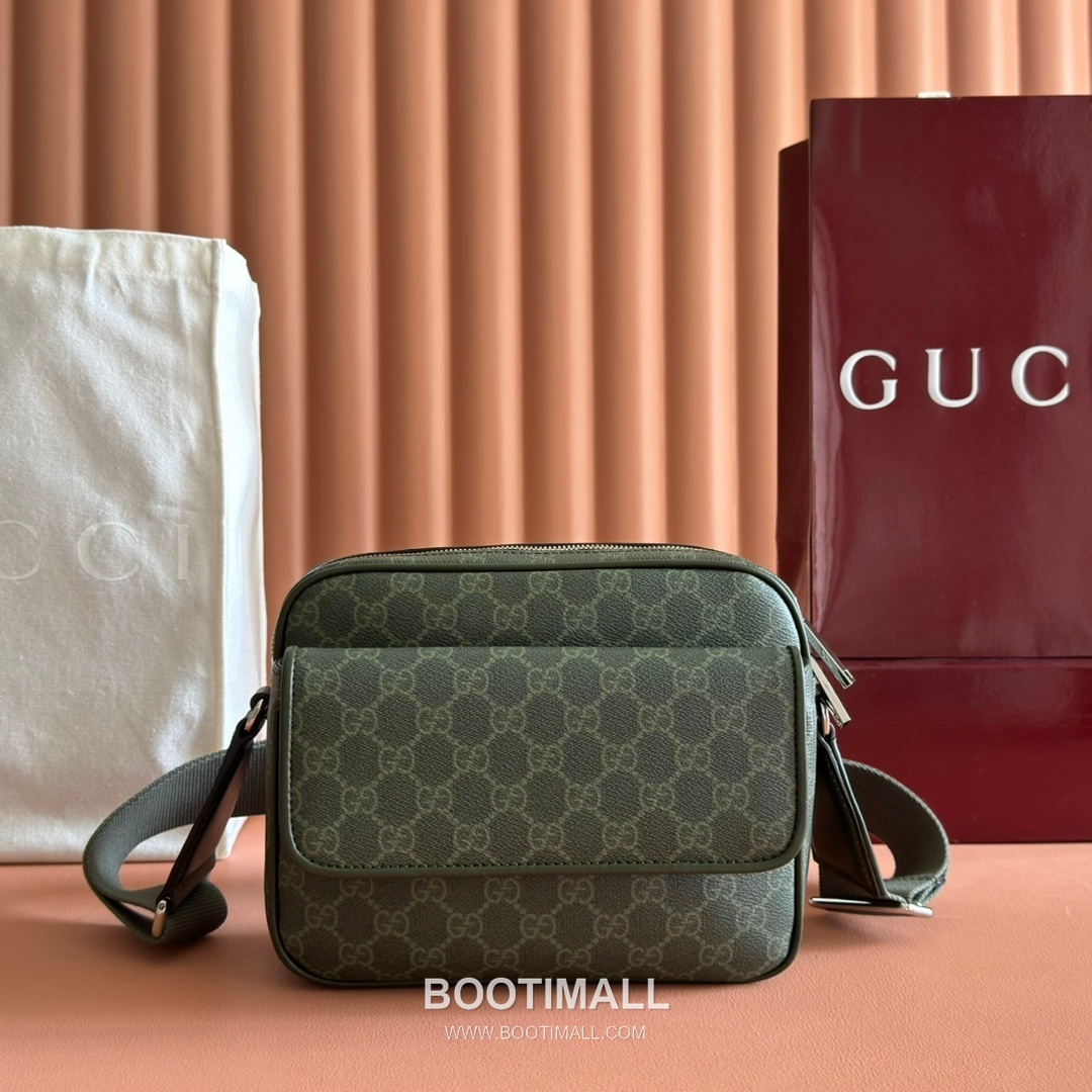 Gucci GG Emblem Small Crossbody Bag Coated Canvas Leather Trim 795479 구찌 GG 엠블럼 스몰 크로스백 코팅 캔버스 가죽 트리밍 23cm 1