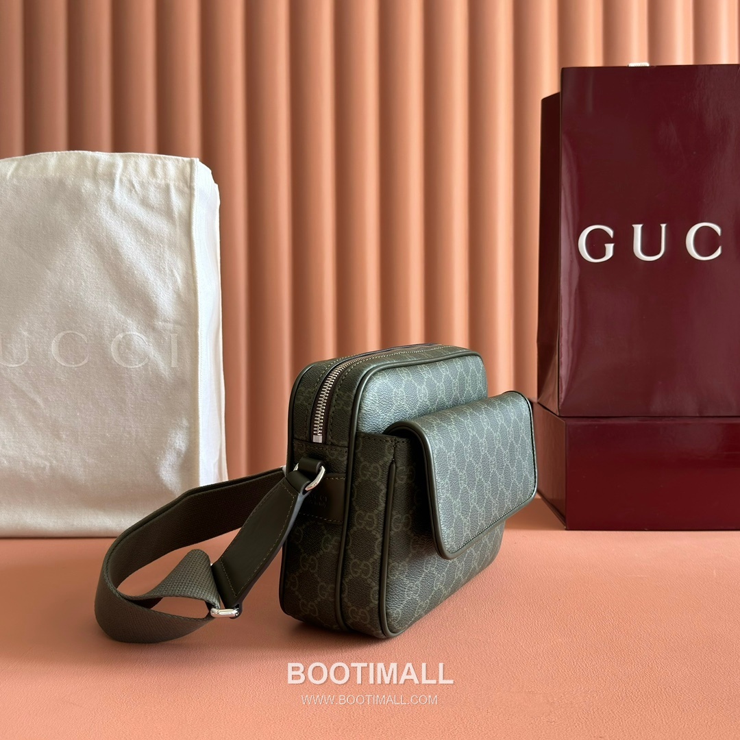 Gucci GG Emblem Small Crossbody Bag Coated Canvas Leather Trim 795479 구찌 GG 엠블럼 스몰 크로스백 코팅 캔버스 가죽 트리밍 23cm 3