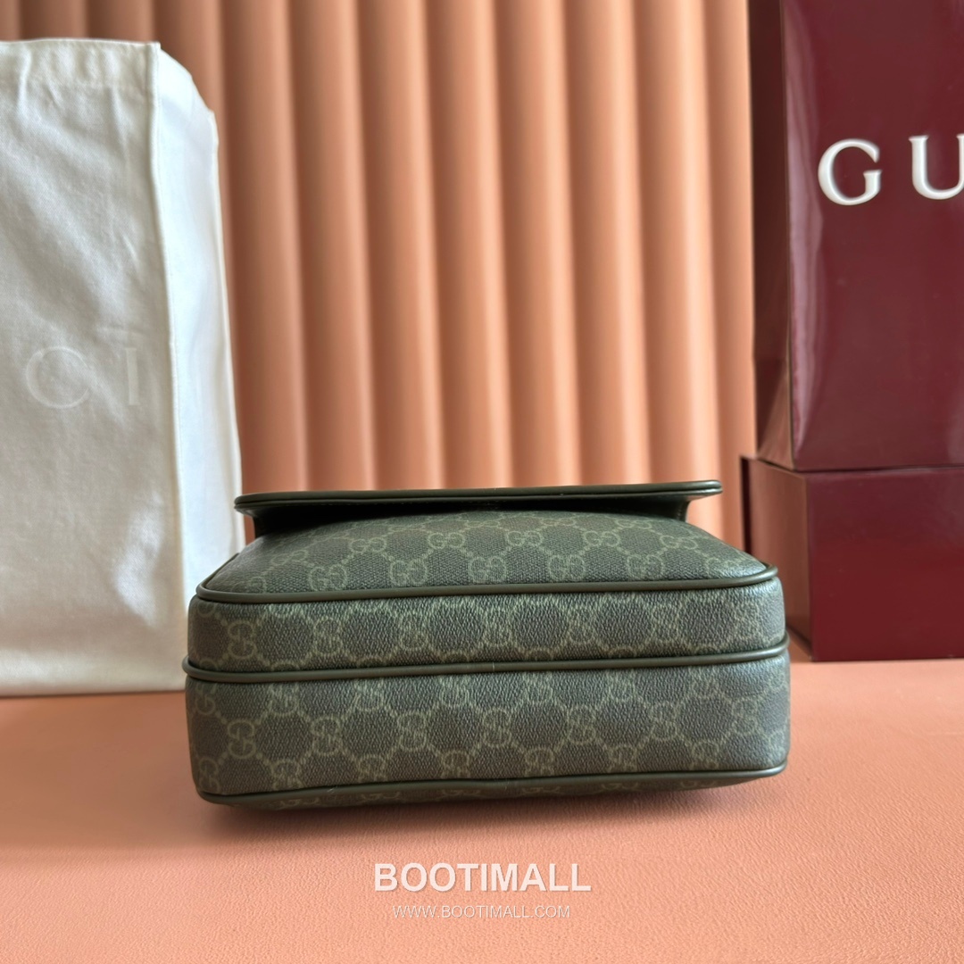 Gucci GG Emblem Small Crossbody Bag Coated Canvas Leather Trim 795479 구찌 GG 엠블럼 스몰 크로스백 코팅 캔버스 가죽 트리밍 23cm 4