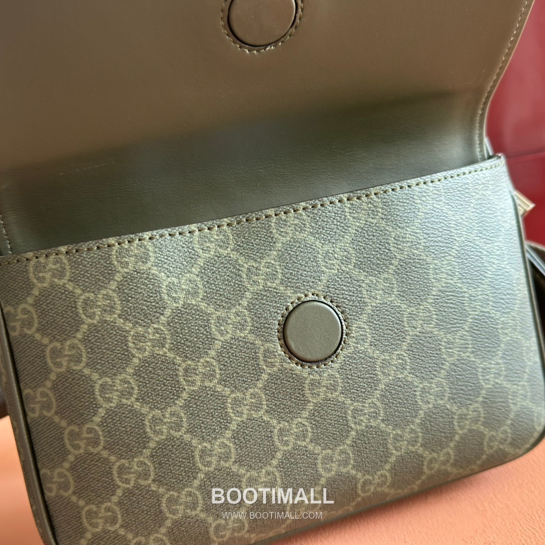 Gucci GG Emblem Small Crossbody Bag Coated Canvas Leather Trim 795479 구찌 GG 엠블럼 스몰 크로스백 코팅 캔버스 가죽 트리밍 23cm 6
