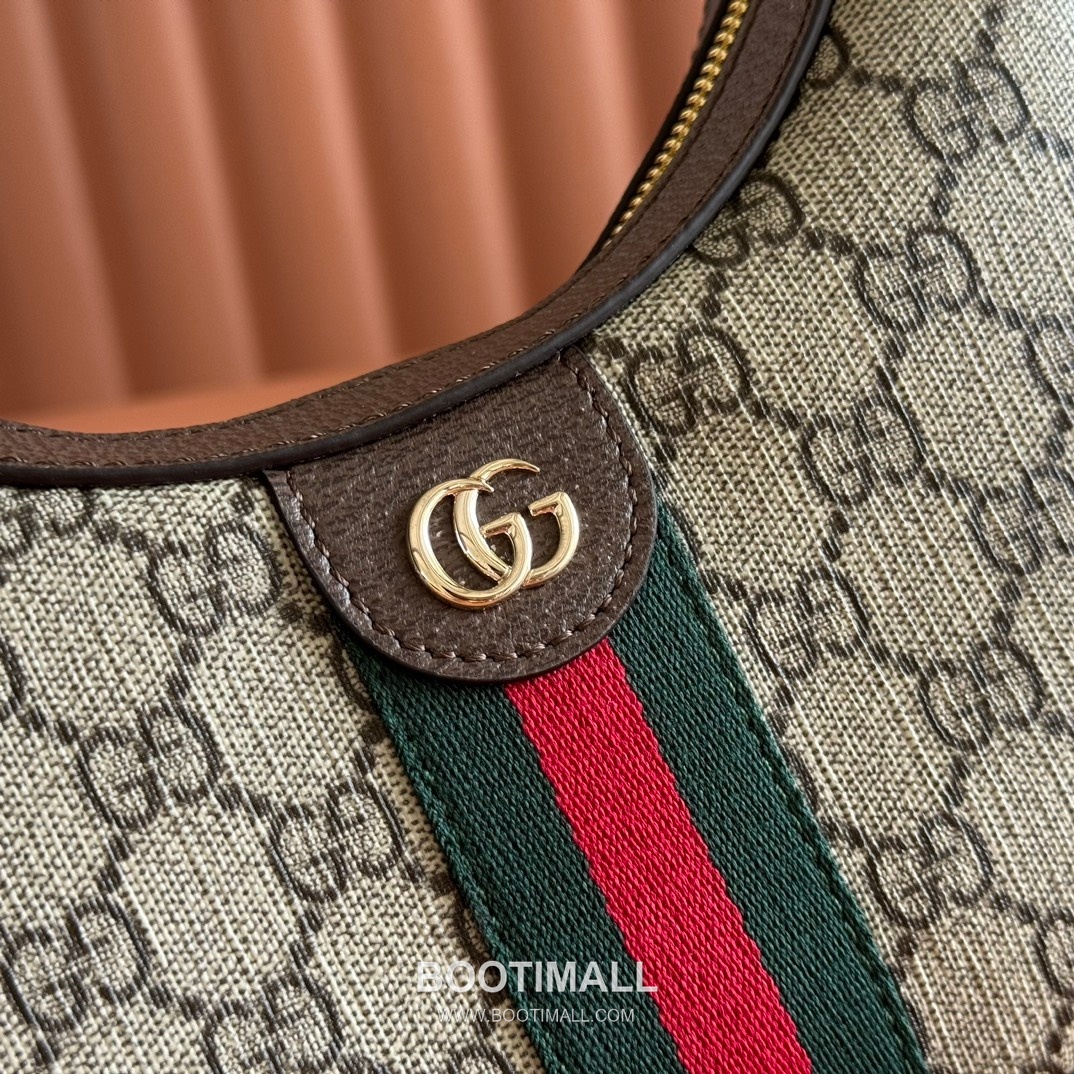 Gucci Ophidia Crescent Shoulder Bag GG Supreme Canvas Leather Trim 838463 구찌 오피디아 크레센트 숄더백 GG 수프림 캔버스 가죽 트리밍 20cm 5