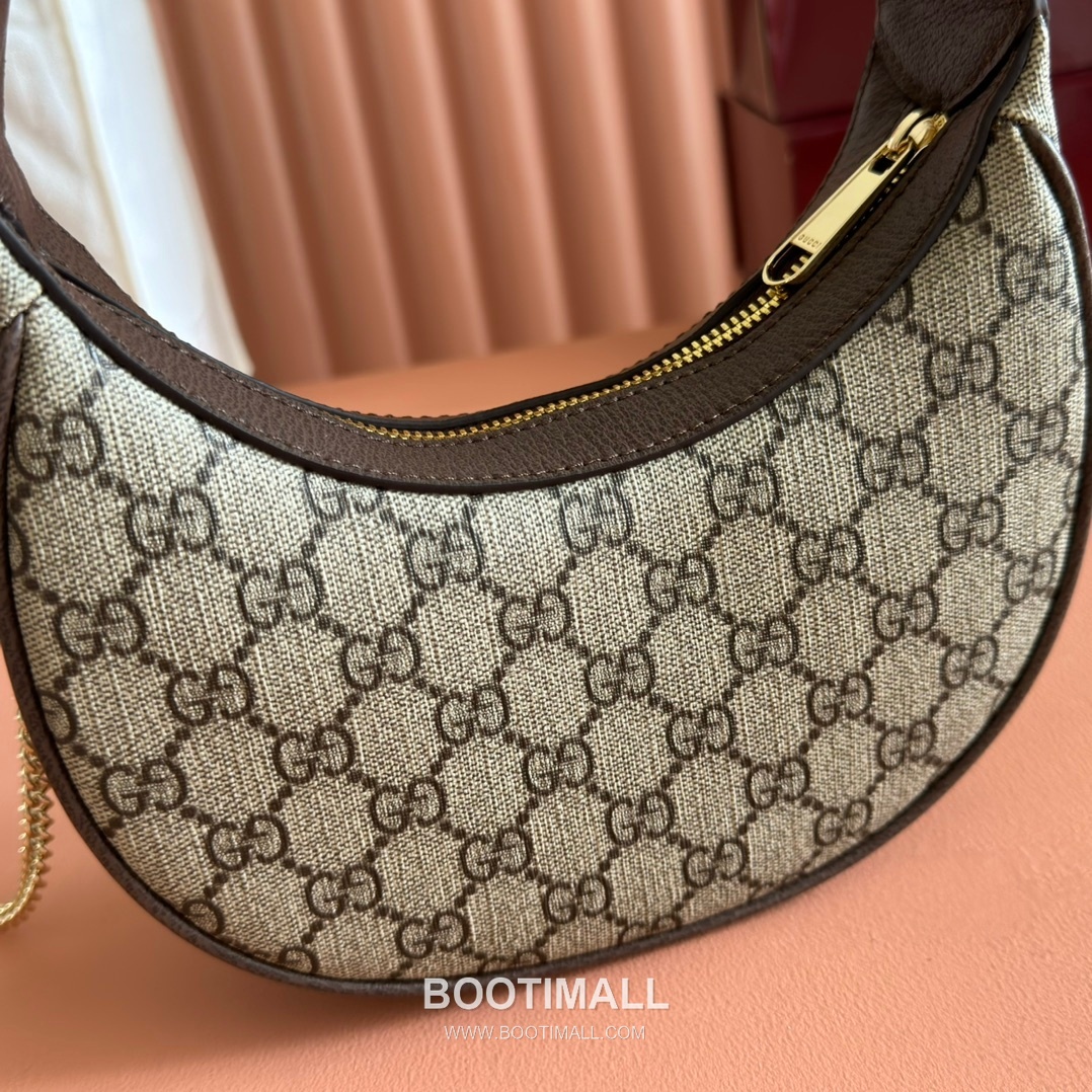 Gucci Ophidia Crescent Shoulder Bag GG Supreme Canvas Leather Trim 838463 구찌 오피디아 크레센트 숄더백 GG 수프림 캔버스 가죽 트리밍 20cm 7
