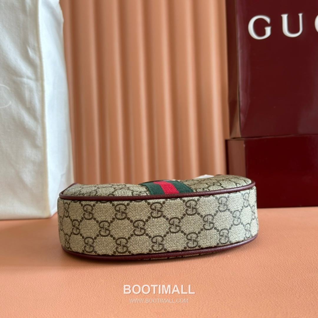 Gucci Ophidia Crescent Shoulder Bag GG Supreme Canvas Leather Trim 838463 구찌 오피디아 크레센트 숄더백 GG 수프림 캔버스 가죽 트리밍 20cm 4