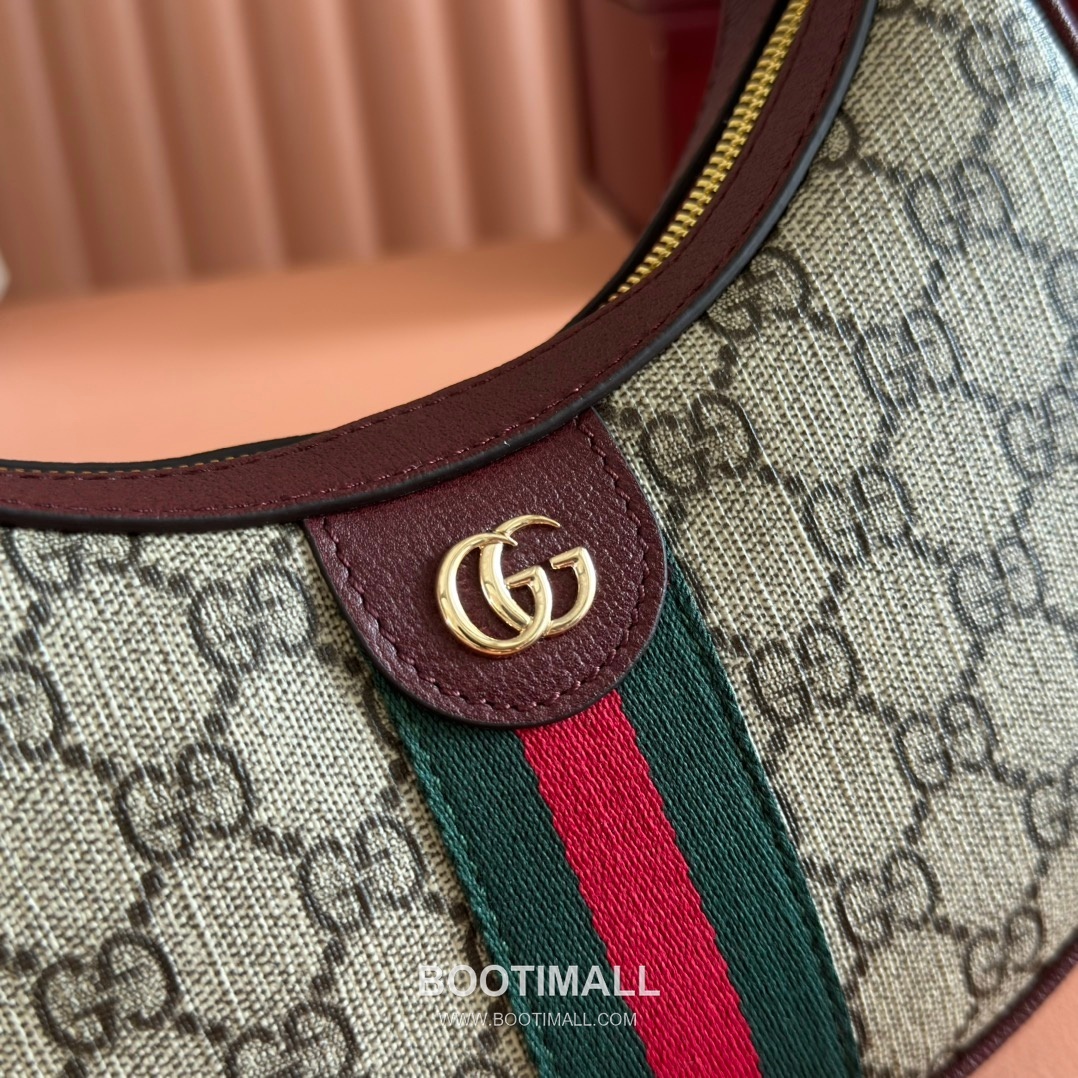 Gucci Ophidia Crescent Shoulder Bag GG Supreme Canvas Leather Trim 838463 구찌 오피디아 크레센트 숄더백 GG 수프림 캔버스 가죽 트리밍 20cm 5
