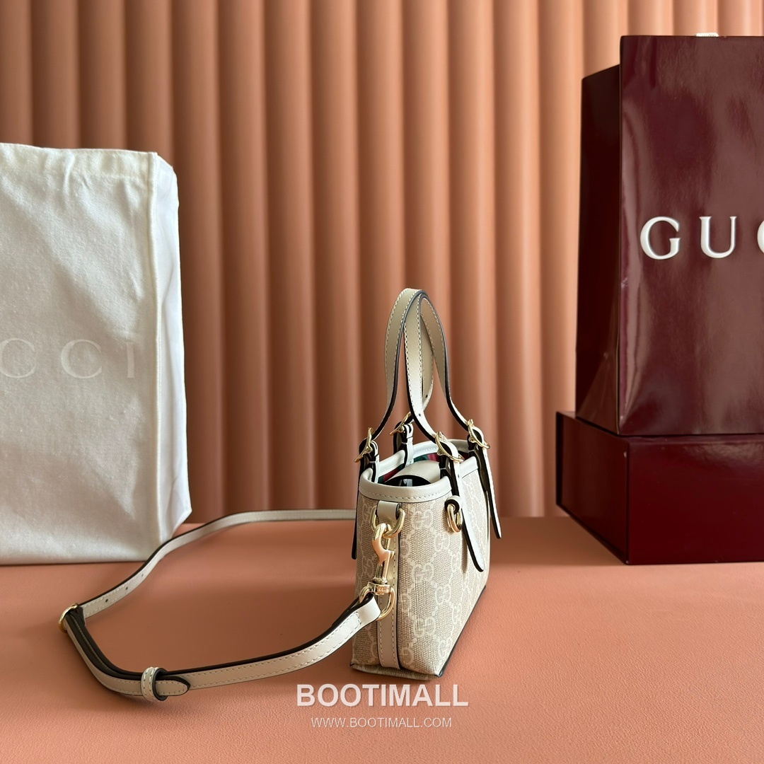 Gucci Ophidia Mini Shoulder Bag GG Supreme Canvas Leather Trim 855491 구찌 오피디아 미니 숄더백 GG 수프림 캔버스 가죽 트리밍 17.5cm 3