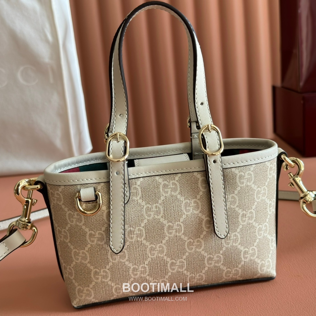 Gucci Ophidia Mini Shoulder Bag GG Supreme Canvas Leather Trim 855491 구찌 오피디아 미니 숄더백 GG 수프림 캔버스 가죽 트리밍 17.5cm 6