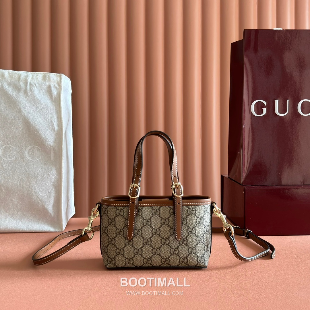 Gucci Ophidia Mini Shoulder Bag GG Supreme Canvas Leather Trim 855491 구찌 오피디아 미니 숄더백 GG 수프림 캔버스 가죽 트리밍 17.5cm 2