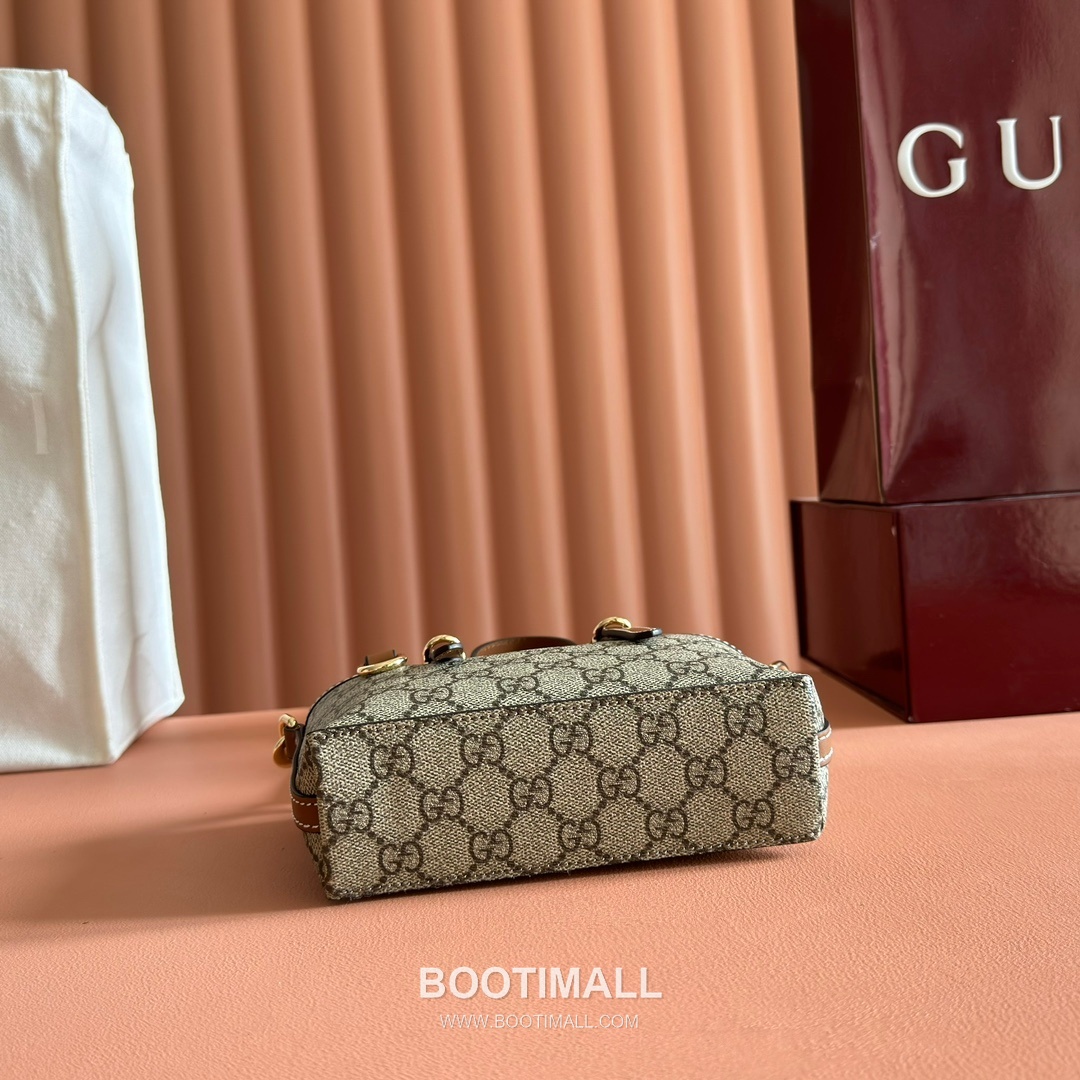 Gucci Ophidia Mini Shoulder Bag GG Supreme Canvas Leather Trim 855491 구찌 오피디아 미니 숄더백 GG 수프림 캔버스 가죽 트리밍 17.5cm 4