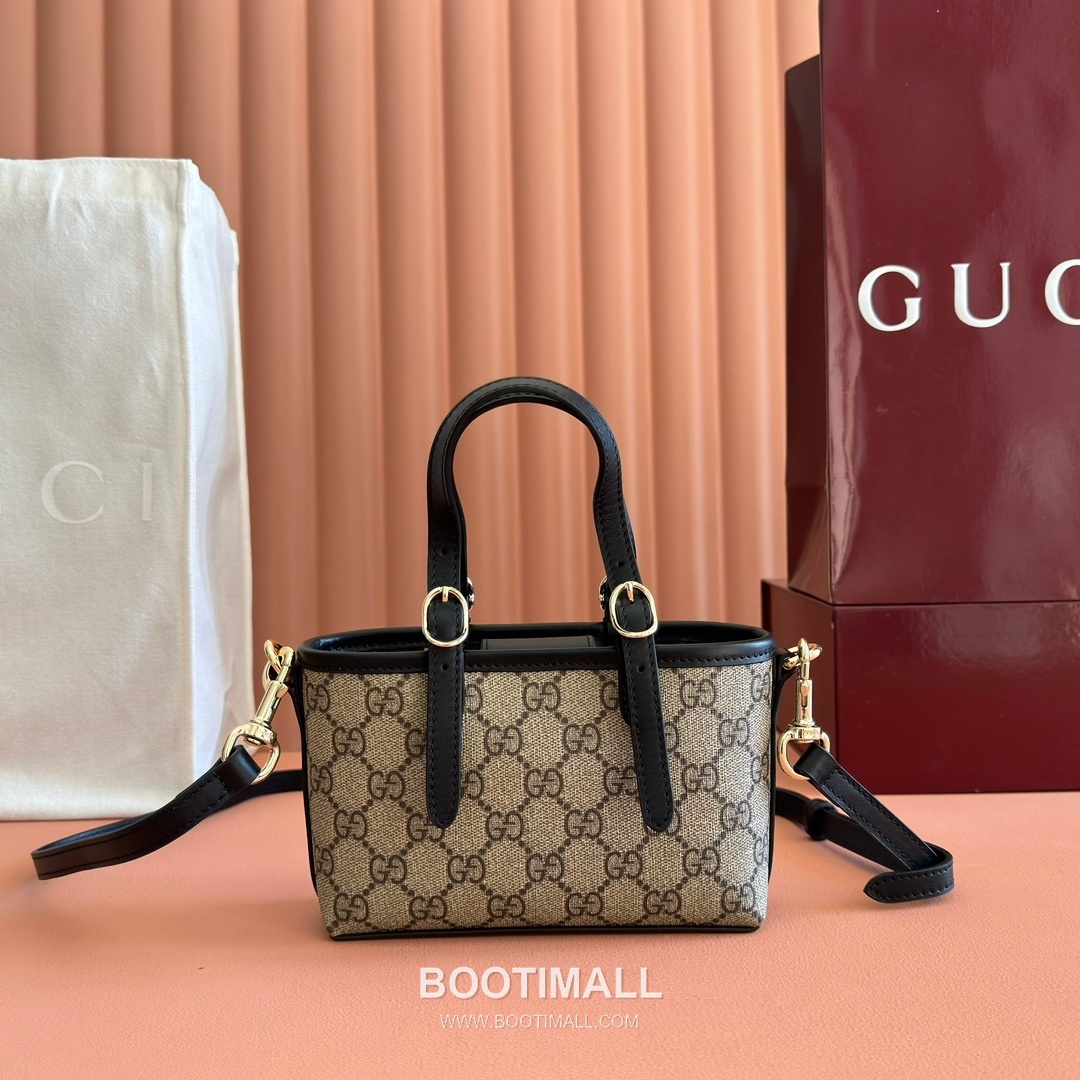 Gucci Ophidia Mini Shoulder Bag GG Supreme Canvas Leather Trim 855491 구찌 오피디아 미니 숄더백 GG 수프림 캔버스 가죽 트리밍 17.5cm 2