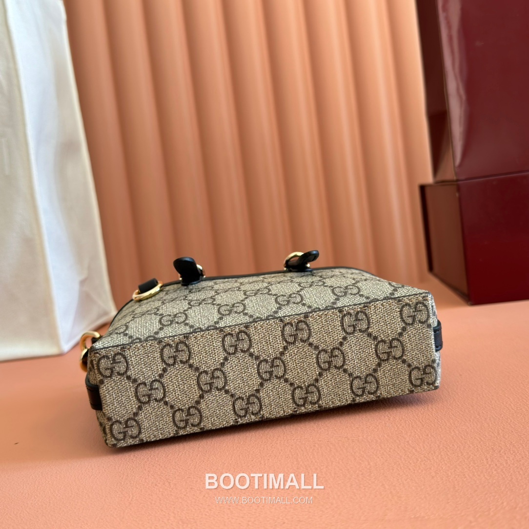 Gucci Ophidia Mini Shoulder Bag GG Supreme Canvas Leather Trim 855491 구찌 오피디아 미니 숄더백 GG 수프림 캔버스 가죽 트리밍 17.5cm 4