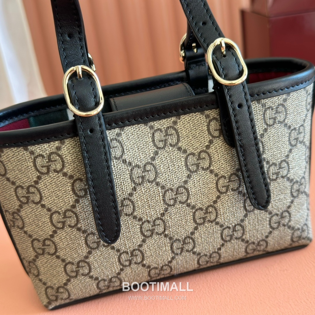 Gucci Ophidia Mini Shoulder Bag GG Supreme Canvas Leather Trim 855491 구찌 오피디아 미니 숄더백 GG 수프림 캔버스 가죽 트리밍 17.5cm 7