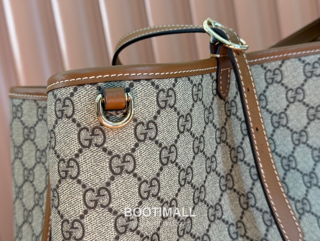 Gucci GG Emblem Large Tote Bag GG Supreme Canvas Leather Trim 815212 구찌 GG 엠블럼 라지 토트백 GG 수프림 캔버스 가죽 트리밍 45.5cm 8