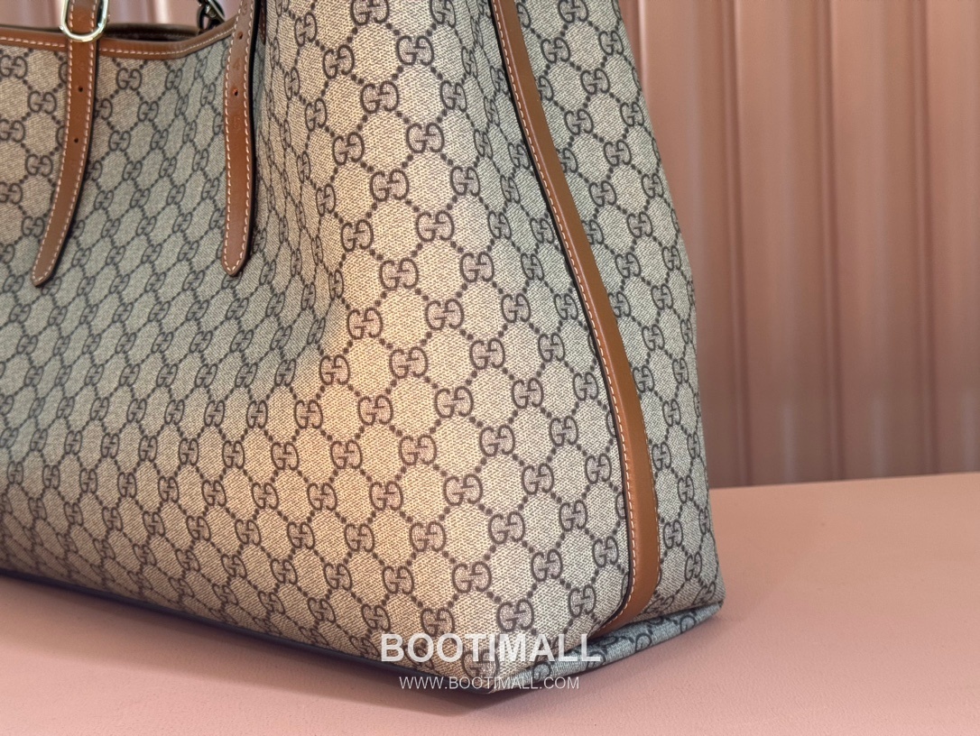 Gucci GG Emblem Large Tote Bag GG Supreme Canvas Leather Trim 815212 구찌 GG 엠블럼 라지 토트백 GG 수프림 캔버스 가죽 트리밍 45.5cm 9