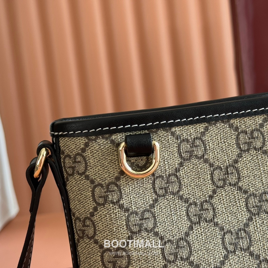 Gucci GG Emblem Mini Bucket Bag GG Supreme Canvas Leather Trim 847090 구찌 GG 엠블럼 미니 버킷백 GG 수프림 캔버스 가죽 트리밍 18cm 5