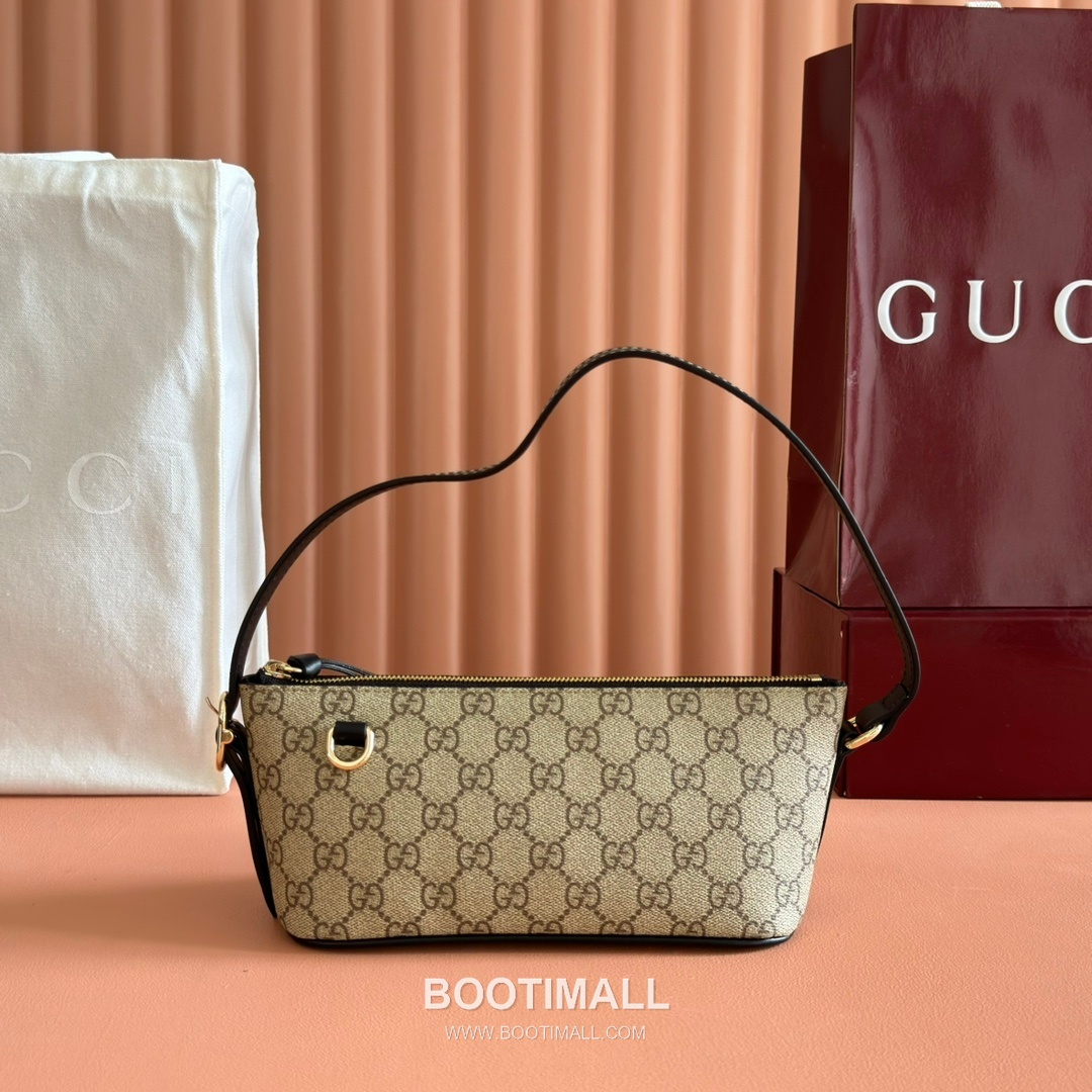 Gucci GG Emblem Small Shoulder Bag GG Supreme Canvas Leather Trim 847281 구찌 GG 엠블럼 스몰 숄더백 GG 수프림 캔버스 가죽 트리밍 27cm 1