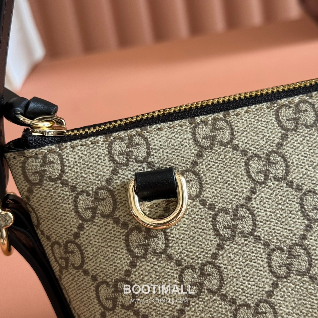 Gucci GG Emblem Small Shoulder Bag GG Supreme Canvas Leather Trim 847281 구찌 GG 엠블럼 스몰 숄더백 GG 수프림 캔버스 가죽 트리밍 27cm 5