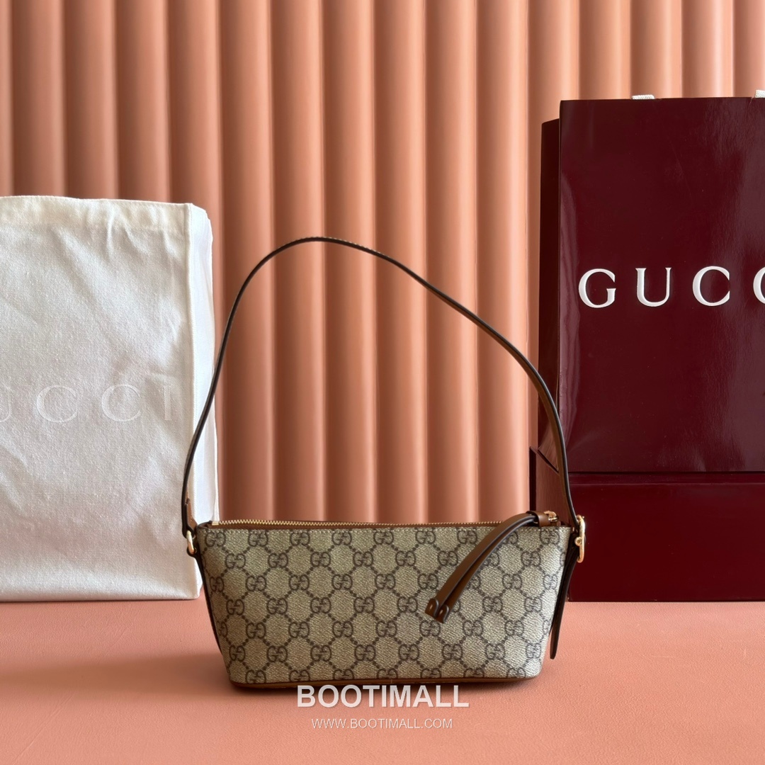 Gucci GG Emblem Small Shoulder Bag GG Supreme Canvas Leather Trim 847281 구찌 GG 엠블럼 스몰 숄더백 GG 수프림 캔버스 가죽 트리밍 27cm 2