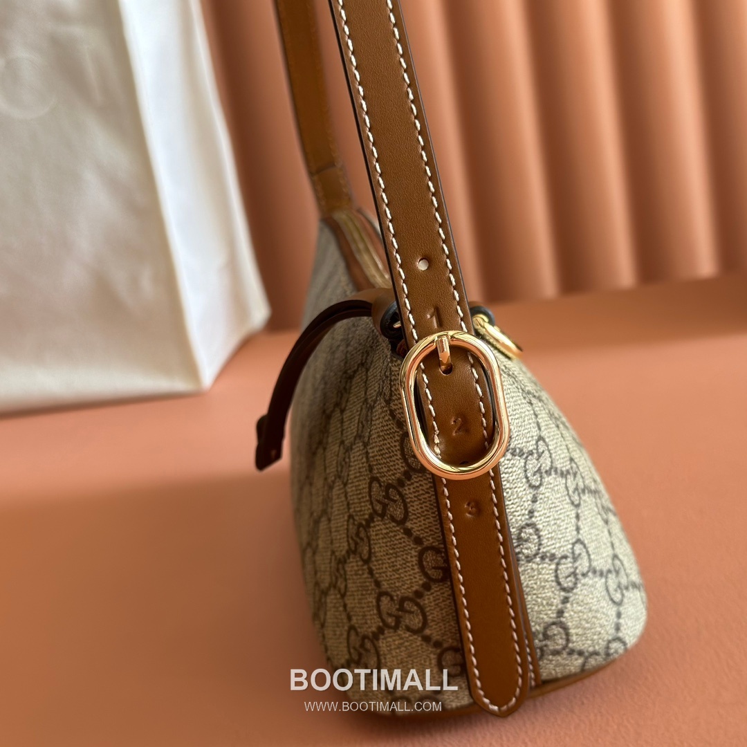 Gucci GG Emblem Small Shoulder Bag GG Supreme Canvas Leather Trim 847281 구찌 GG 엠블럼 스몰 숄더백 GG 수프림 캔버스 가죽 트리밍 27cm 7