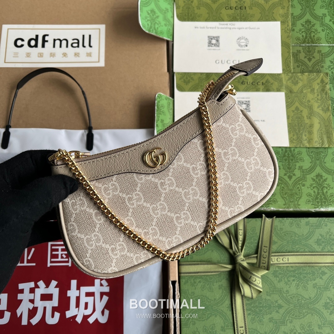 Gucci Ophidia Mini Top Handle Bag GG Supreme Canvas Leather Trim 764960 구찌 오피디아 미니 탑핸들백 GG 수프림 캔버스 가죽 트리밍 19cm 4